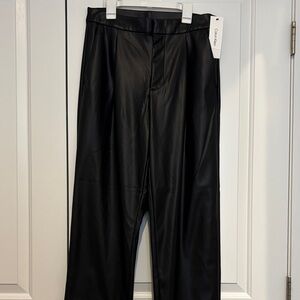 Calvin Klein Women’s  Black Faux Leather Trousers